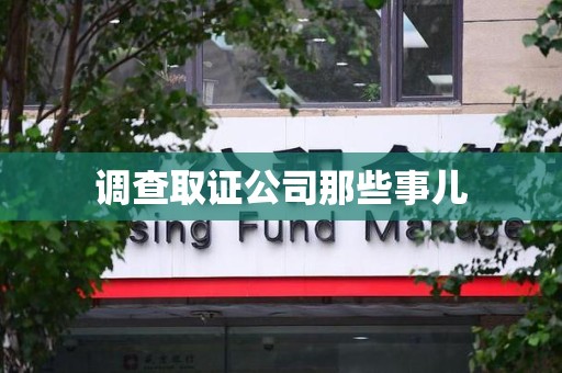 柘荣调查取证公司那些事儿