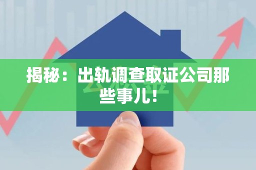 柘荣揭秘：出轨调查取证公司那些事儿！