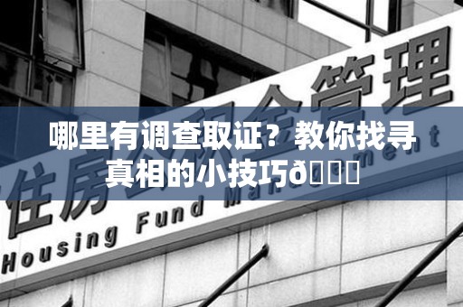 柘荣哪里有调查取证？教你找寻真相的小技巧😎