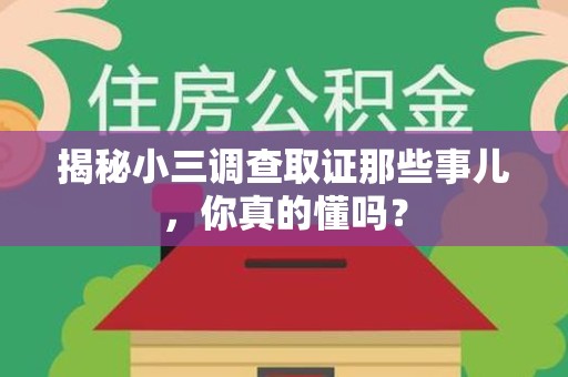 柘荣揭秘小三调查取证那些事儿，你真的懂吗？
