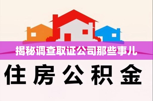 柘荣揭秘调查取证公司那些事儿