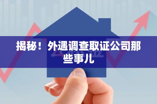 柘荣揭秘！外遇调查取证公司那些事儿