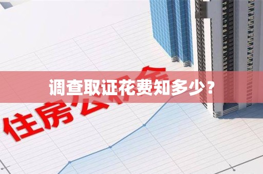 柘荣调查取证花费知多少？