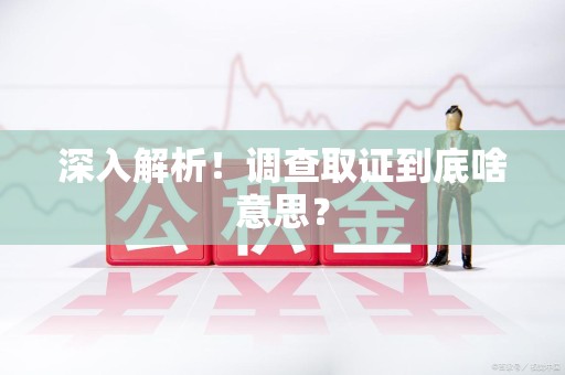柘荣深入解析！调查取证到底啥意思？