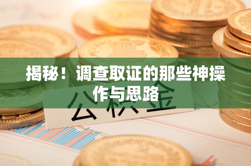 柘荣揭秘！调查取证的那些神操作与思路