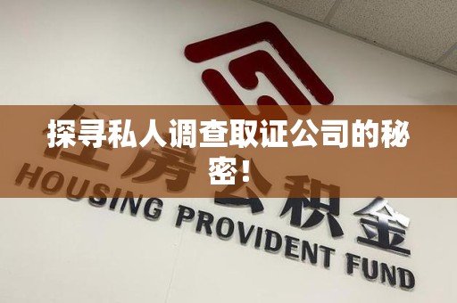 柘荣探寻私人调查取证公司的秘密！