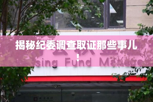 柘荣揭秘纪委调查取证那些事儿！