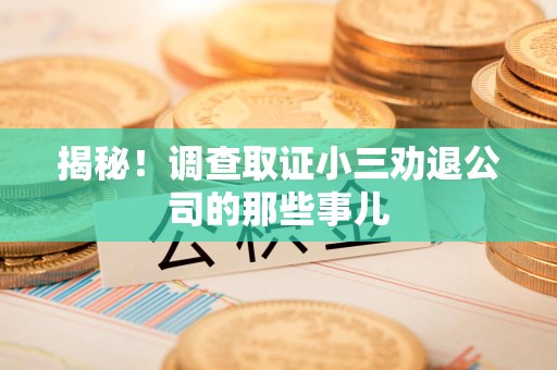 柘荣揭秘！调查取证小三劝退公司的那些事儿